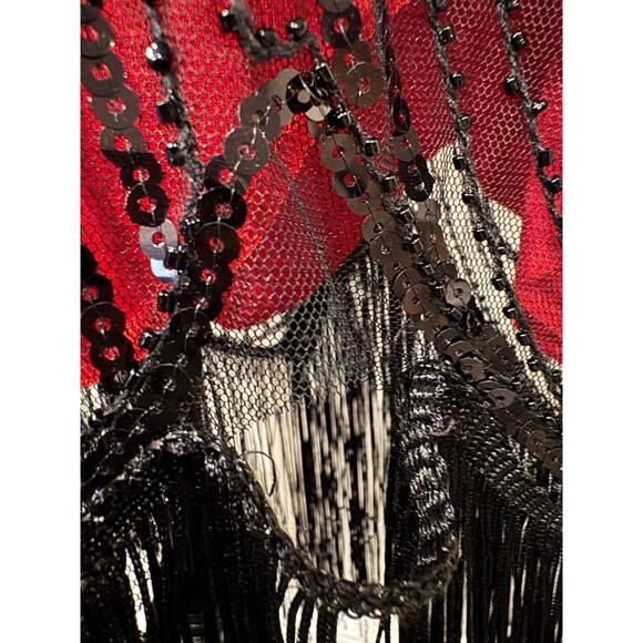FUNDAISY STUNNING Red & black Sequin Flapper Dress Size XS - Picture 7 of 13